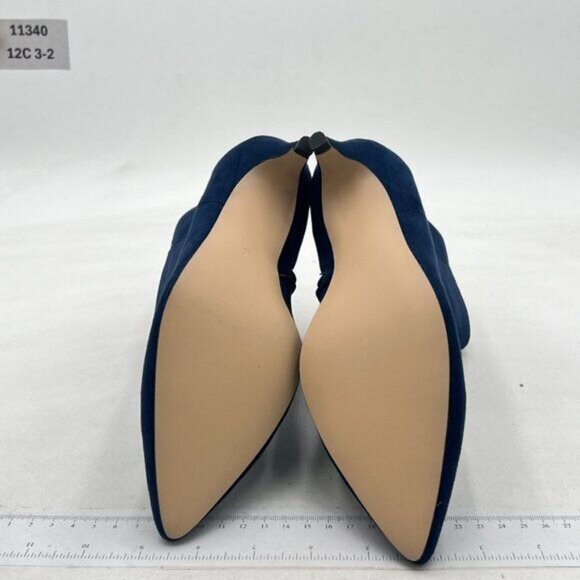 Women Kitten Low Heel Booties Pumps Pointed Toe Ankle Boots Shoes with Zips - Picture 6 of 7